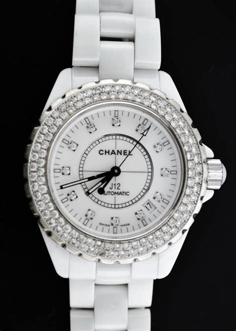 chanel white ceramic diamond watch|j12 chanel watch with diamonds.